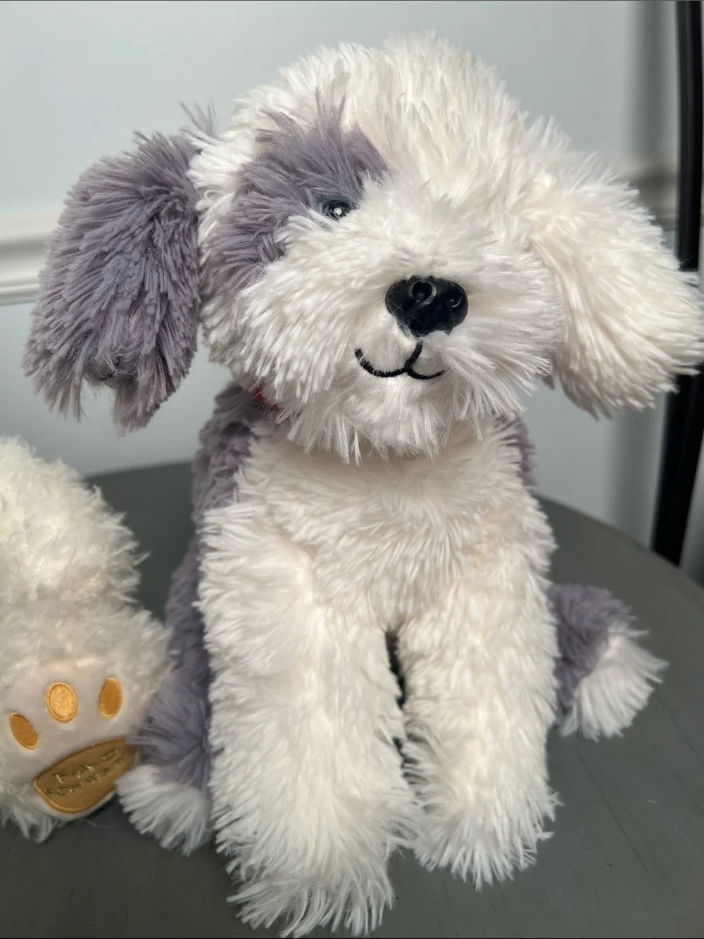 F.A.O Schwartz. Plush Bunny & Puppy Set - Cream Bunny with Bow, White Gray Puppy